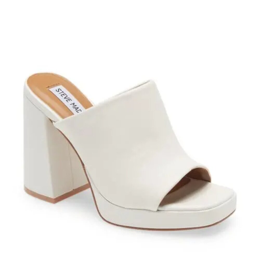 Steve Madden Pilars Sandal in White Leather